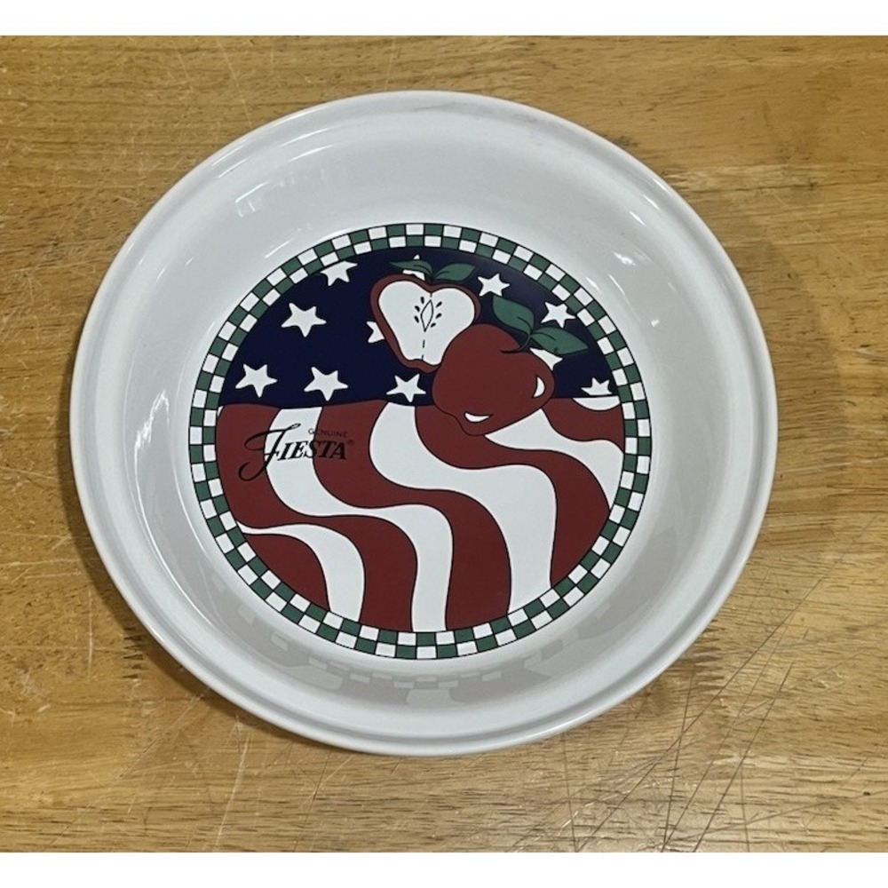 Homer Laughlin Genuine Fiesta‎ Apple Pie deep dish American Flag Patriotic USA